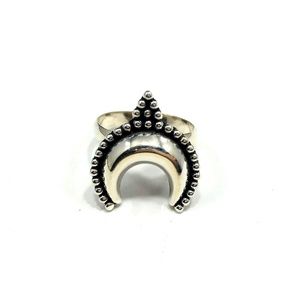 Silver Crescent MOON Magickal Mystical Ring Size 7